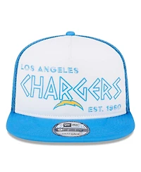 New Era Men's White/Powder Blue Los Angeles Chargers Banger 9Fifty Trucker Snapback Hat