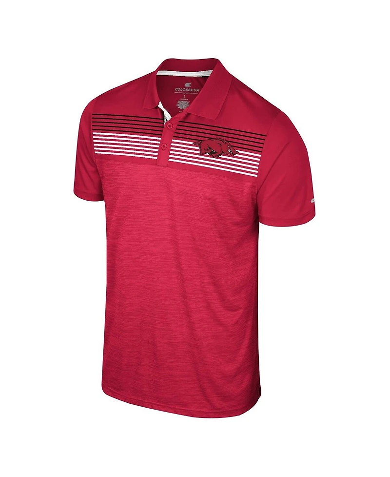 Colosseum Men's Cardinal Arkansas Razorbacks Big Tall Langmore Polo
