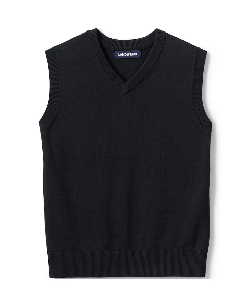 Lands' End Girls Cotton Modal Fine Gauge Sweater Vest