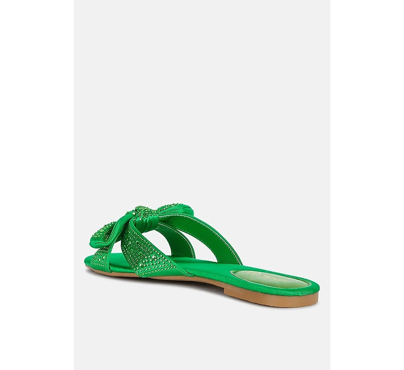 fleurette bow flat sandals