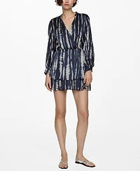 Mango Women's Printed Satin Dress