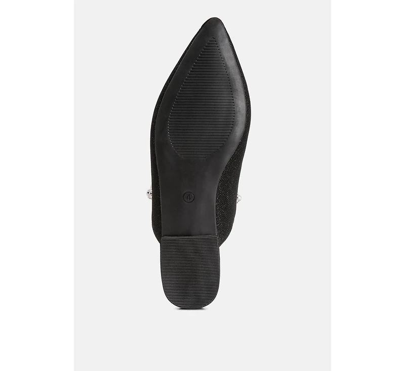 Rag & Co Geode Pearl Embellished Slip On Mules