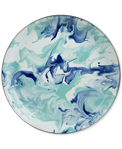 Golden Rabbit Lagoon Enameled Steel Medium Serving Tray