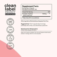 Wholesome Story Nac Supplement N Acetyl Cysteine 600 mg | Liver, Lung, & Fertility Support | 120 Capsules | 30 Day Supply