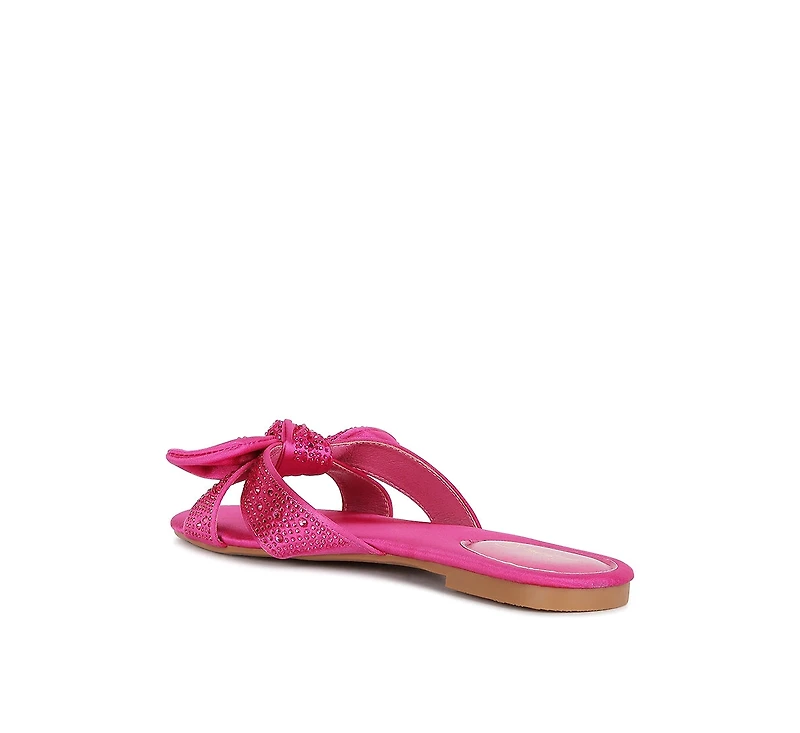 fleurette bow flat sandals