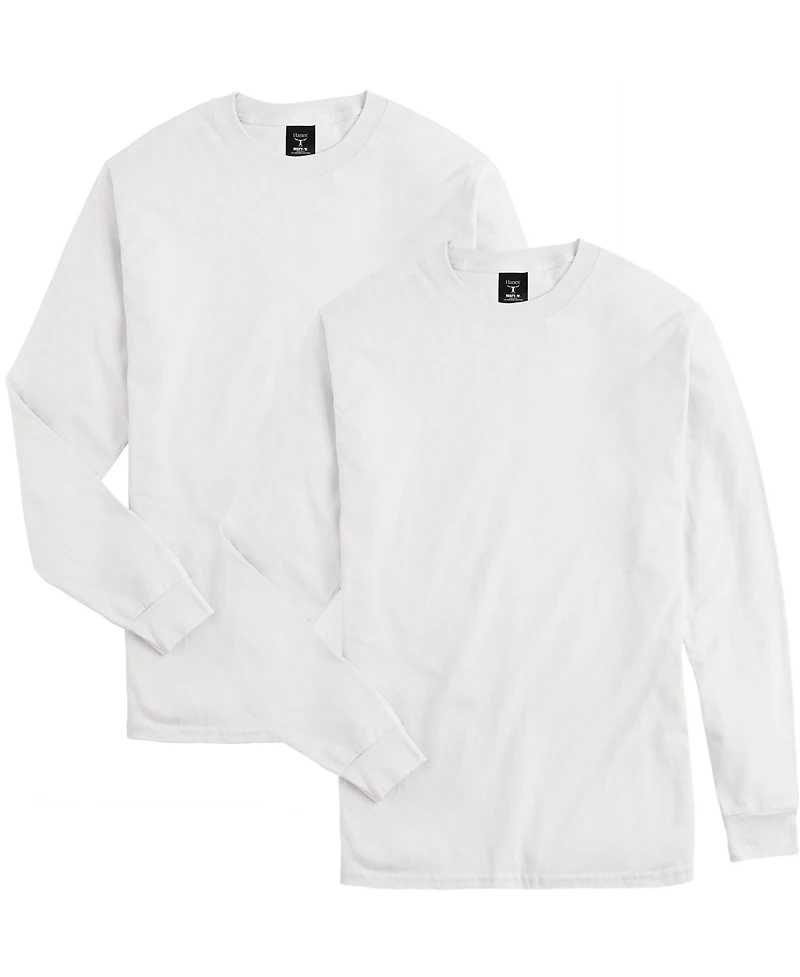 Hanes Beefy-t Unisex Long-Sleeve T-Shirt, 2-Pack