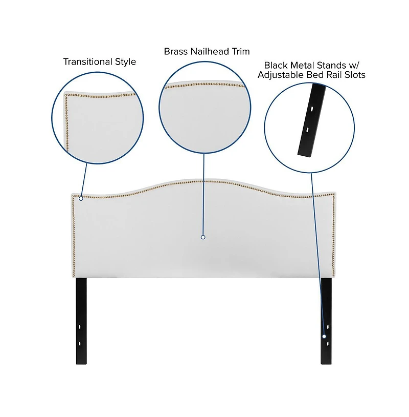Arched Queen Headboard With Accent Nail Trim