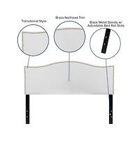 Arched Queen Headboard With Accent Nail Trim