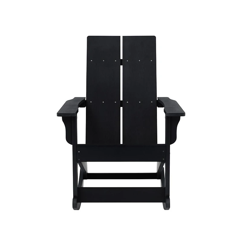 Set Of 2 Wellington Uv Treated All-Weather Polyresin Adirondack Rocking Chair For Patio, Sunroom, Deck And More