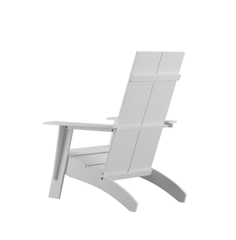 Piedmont Modern 2 Slat Back All-Weather Poly Resin Wood Adirondack Chair