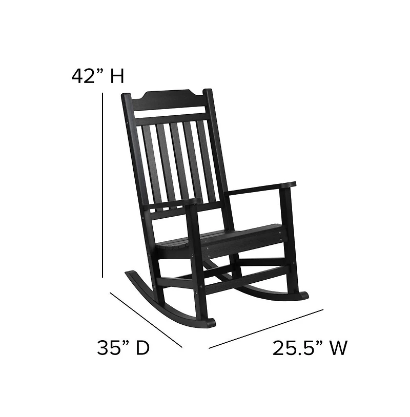 Merrick Lane Set Of 2 Hillford Poly Resin Indoor/Outdoor Rocking Chairs