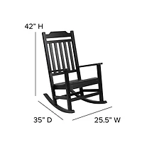Merrick Lane Set Of 2 Hillford Poly Resin Indoor/Outdoor Rocking Chairs