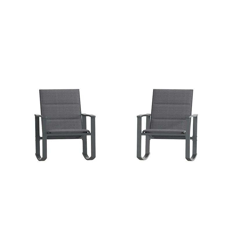 Brevyn Set Of 2 Flex Comfort Outdoor Rocking Chairs With Steel Frames