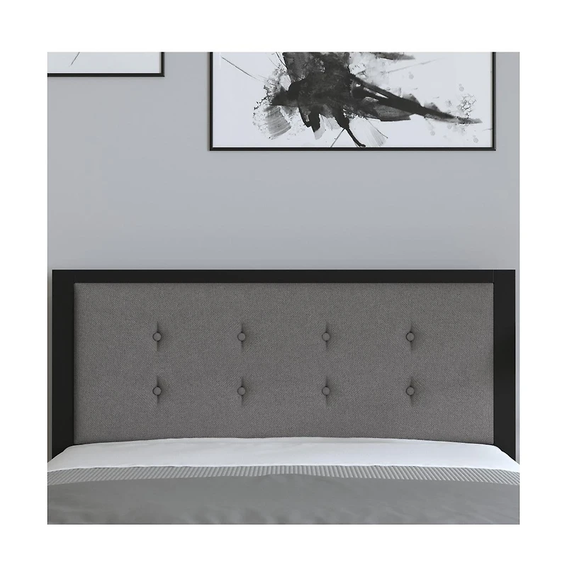 Merrick Lane Camden Full Headboard Upholstered Button Tufted With Metal Frame And Adjustable Rail Slots
