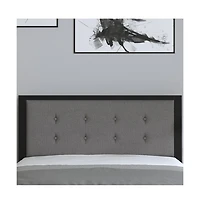 Merrick Lane Camden Full Headboard Upholstered Button Tufted With Metal Frame And Adjustable Rail Slots