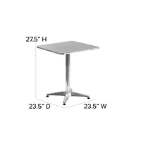 23.5'' Square Aluminum Indoor-Outdoor Table With Base
