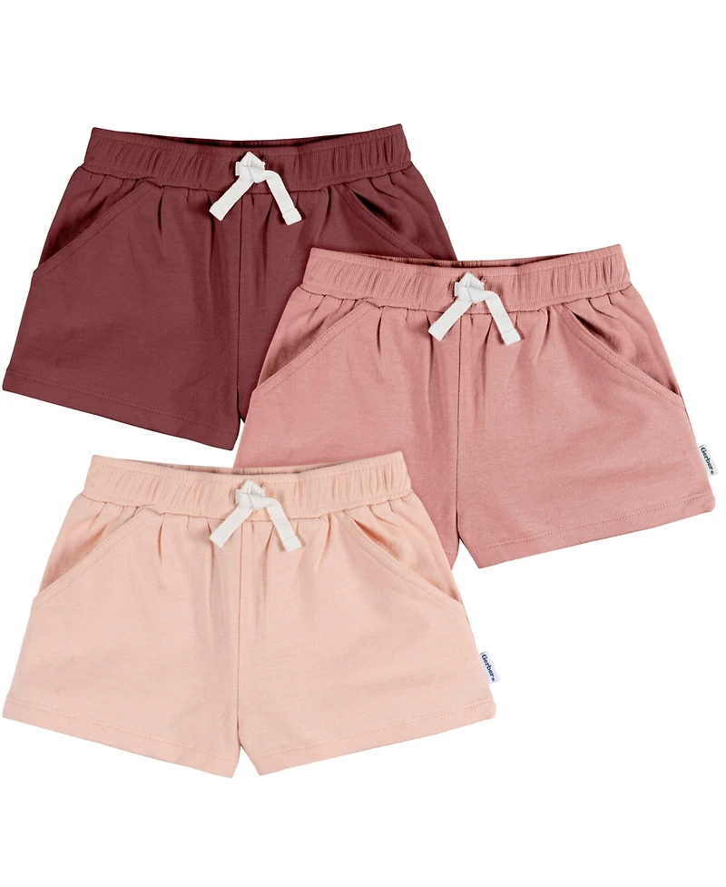 Gerber Toddler & Baby Girls Knit Shorts, 3-Pack