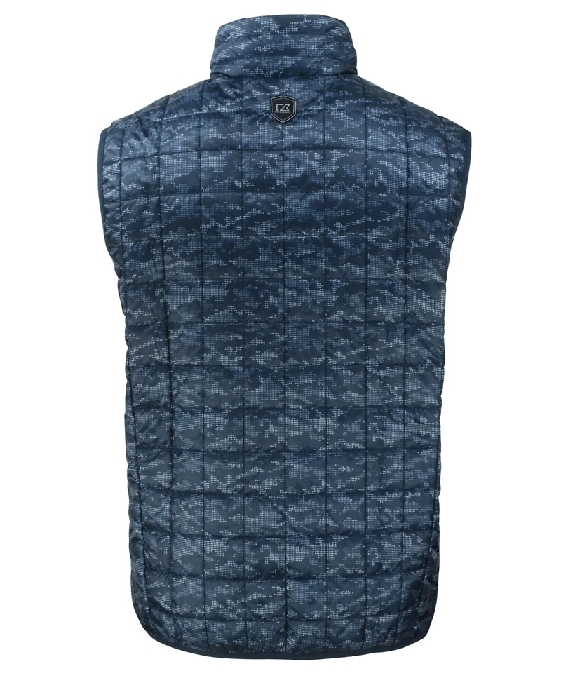 Cutter & Buck Men's Rainier PrimaLoft Eco Insulated Full Zip Printed Puffer Vest