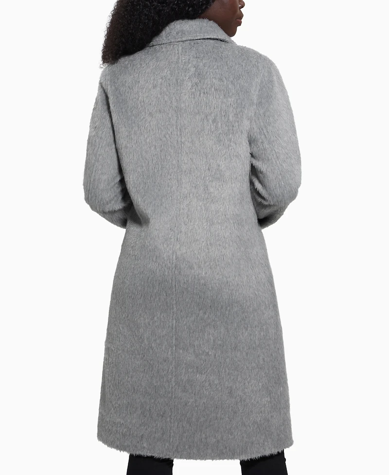 Guess Women's Textured Double-Breasted Notched-Collar Coat