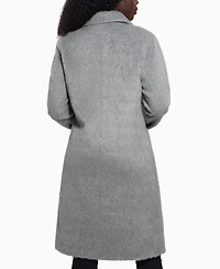 Guess Women's Textured Double-Breasted Notched-Collar Coat