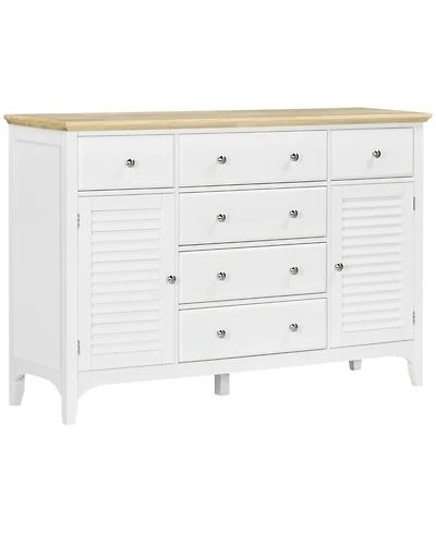 Homcom Sideboard Modern Buffet Cabinet with Adjustable Shelves,