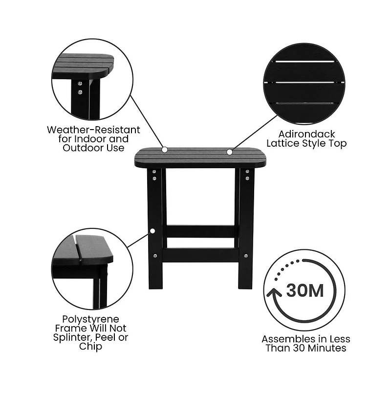 Atlantic Adirondack Patio Furniture Set Includes All-Weather Rocking Chairs And Side Table