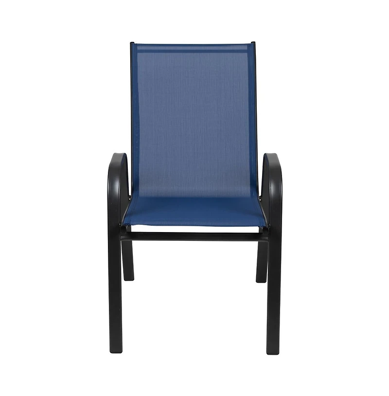 5 Pack. Outdoor Stack Chair With Flex Comfort Material And Metal Frame