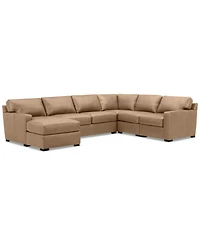 Radley 136" 5-Pc. Leather Square Corner Modular Chase Sectional, Created for Macy's