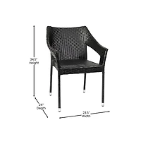 Embry All-Weather Indoor/Outdoor Stacking Patio Dining Chairs With Steel Frame And Weather Resistant Pe Rattan