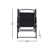 Munroe Set Of Textilene Folding Sling Style Patio Chairs With Armrests