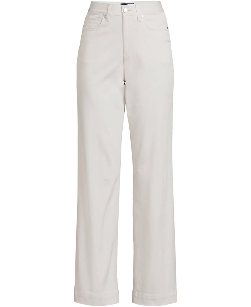 Lands' End Women's High Rise 5 Pocket Wide Leg Chino Pants