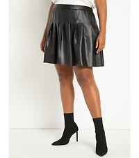 Eloquii Women's Faux Leather Pleated Skirt