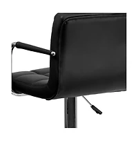 Emma+Oliver Adjustable Bar Stools | Set Of 2 Counter Height Barstools With Back And Armrest