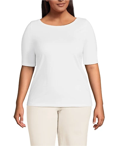 Lands' End Plus Supima Boatneck Top