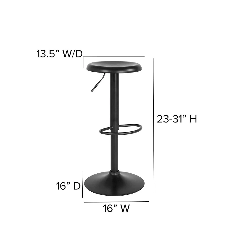 Audrey Retro Style Height Adjustable Barstool With Footrest