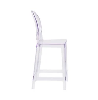 Ghost Counter Stool In Transparent Crystal With Oval Back