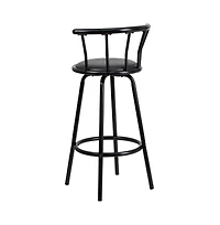 Crown Back Metal Barstool With Vinyl Swivel Seat