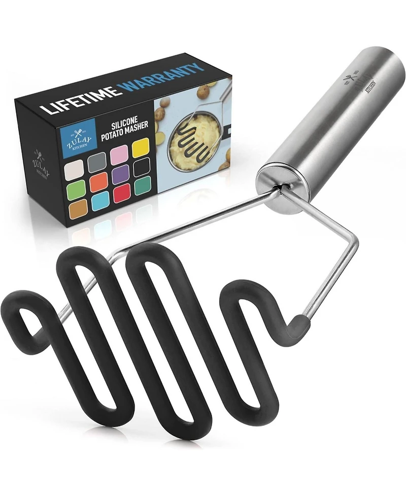 Non-Scratch Potato Masher Kitchen Tool - Durable Stainless Steel Mashed Potatoes