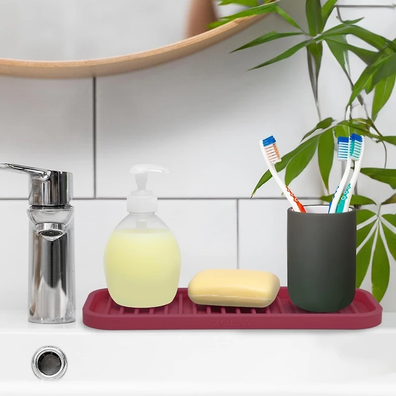 Zulay Kitchen Silicone Sponge Holder for Kitchen Sink