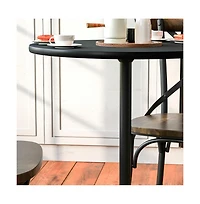 24" Round Wood Cocktail Table With 30" And 42" Columns