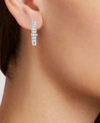 Diamond J Hoop Earrings (1 ct. t.w.) 10k White or Yellow Gold