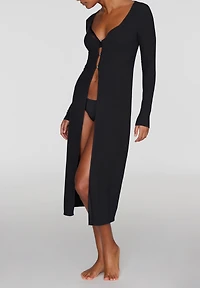 Cuup The Long Button Cardigan - Modal Silk Rib