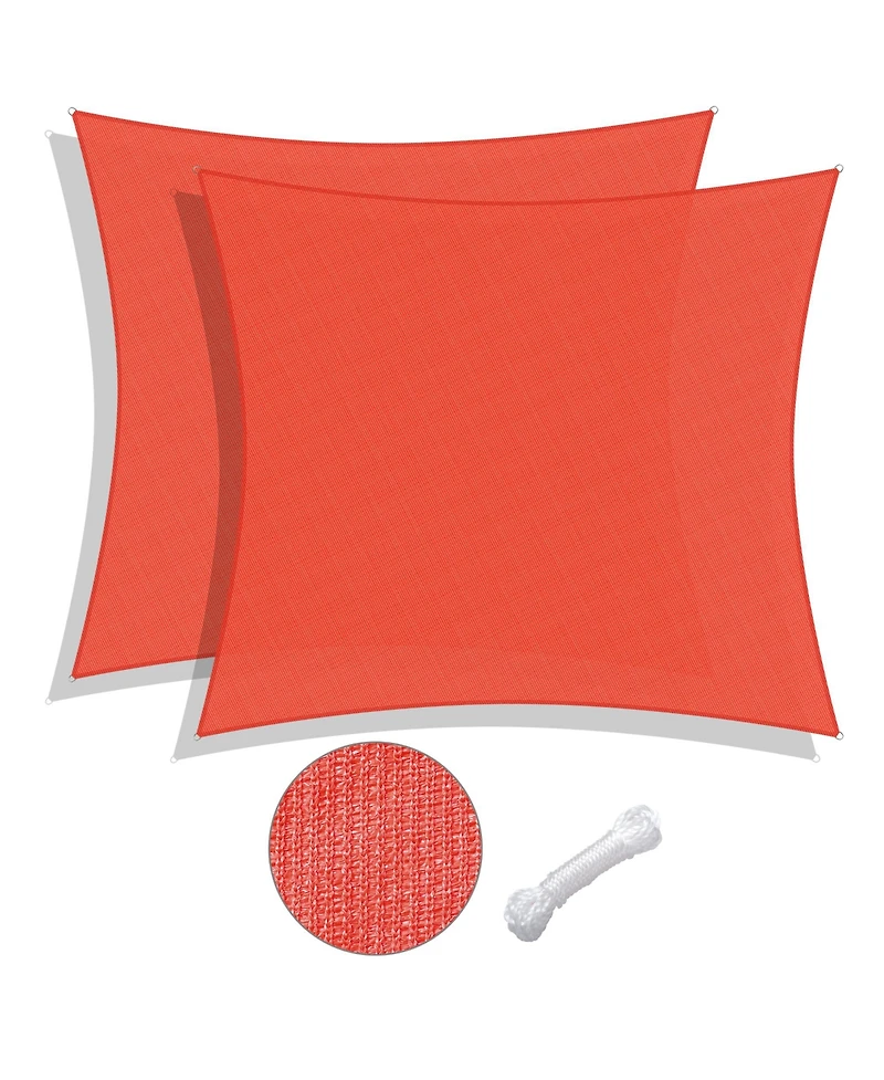 2 Pack 23x22 Ft 97% Uv Block Rectangle Sun Shade Sail Heavy Duty Canopy Outdoor