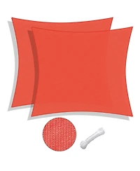 2 Pack 23x22 Ft 97% Uv Block Rectangle Sun Shade Sail Heavy Duty Canopy Outdoor