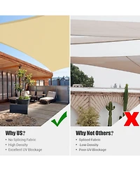 Yescom 16x16 Ft 97% Uv Block Square Sun Shade Sail Canopy Outdoor Patio Yard Poolside