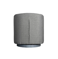 Caro Upholstered Club Style Barrel Chair With Sloped Armrests And 360 Degree Swivel Base In A Vinyl Wrap