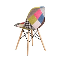 Fabric Accent Dining Chair With Wooden Legs