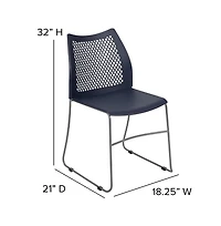Home And Office Sled Base Stack Chair With Air-Vent Back - Guest Chair