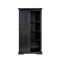 Finnoula Farmhouse Storage Cabinet, Semi-Open With Sliding Barn Door