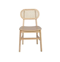 Analise Set Of 2 Cane Rattan Dining Chairs With Solid Wood Frames